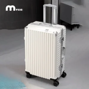 Aluminum Frame Rolling Luggage with USB & Combination Lock